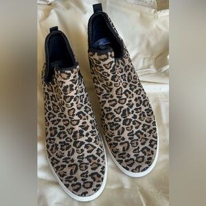 Steve Madden Loxer Leopard Knit Wedge Slip-On Sneakers